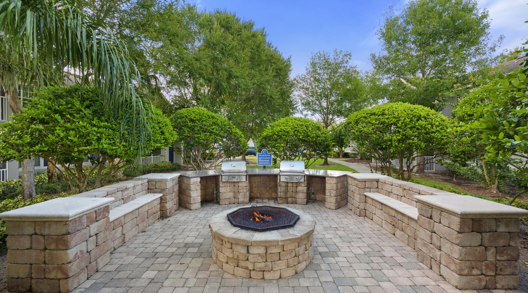 A New Standard of Living outdoor fireplace