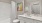 a bathroom with a white shower curtain